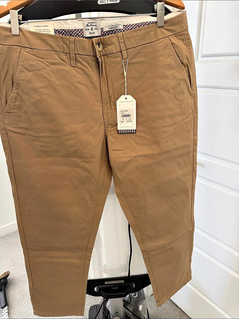 Ben Sherman Signature Slim Stretch Chino Brown Waist 36 x 30 NWT